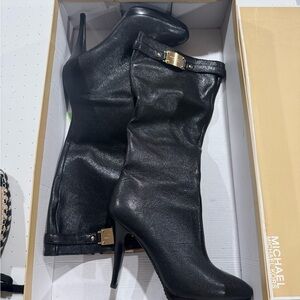 Michael Kors Shiny Black Heeled Boots